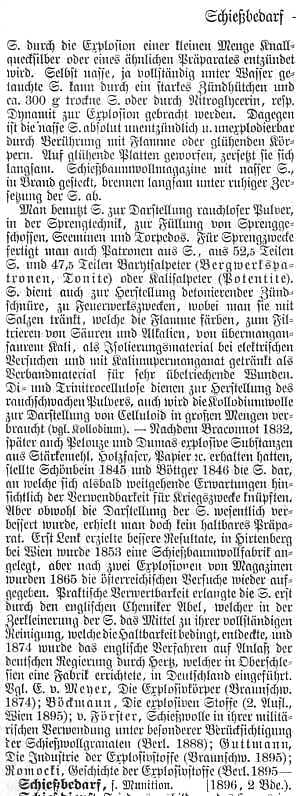 Meyers Konversationslexikon, 5. Auflage, Schießbaumwolle